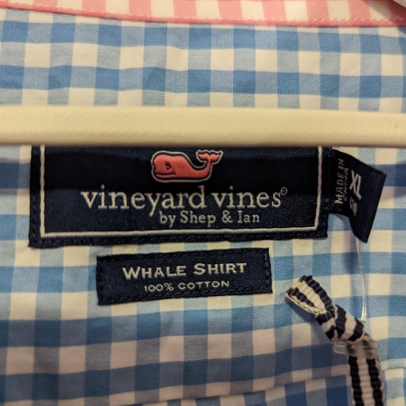 Vineyard Vines Whale Gingham Harbor Party Lights Button Down -Boys X… - Picture 4 of 12